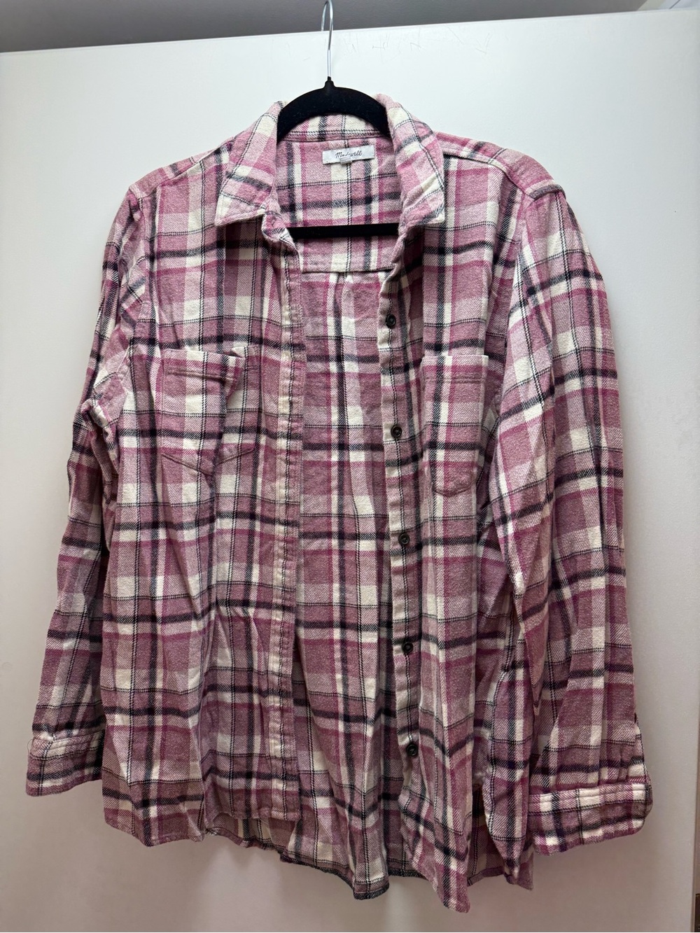 Women’s Pink Plaid Button-Up Jacket